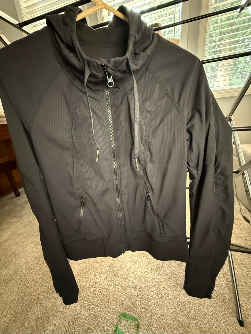 lululemon athletica Black Hooded Full-Zip Jacket